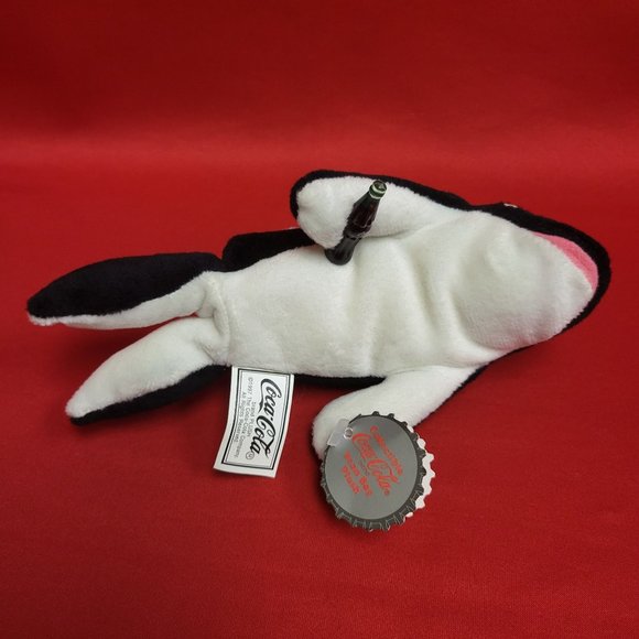 Coca Cola Whale With Coke Bottle Bean Bag Plush Stuff Toy 1997 - Picture 12 of 13